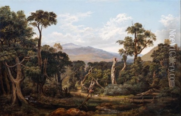 Near Lilydale 1872 Oil Painting - Isaac Whitehead