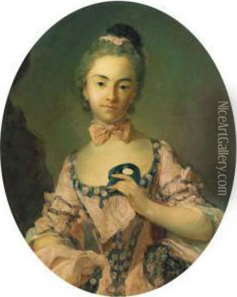 Portrait Of A Lady Oil Painting - Jean-Baptiste Perronneau