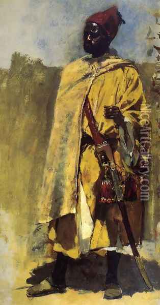 Moorish Guard Oil Painting - Edwin Lord Weeks