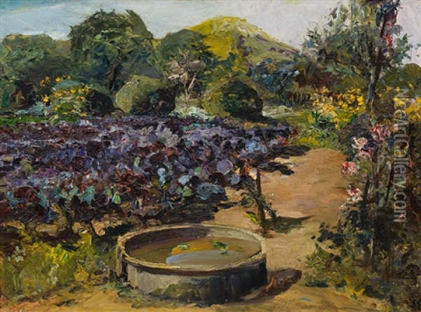 Garden In Ragusa Oil Painting - Leontine (Lea) von Littrow