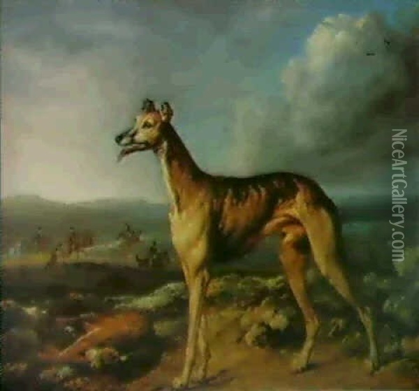 Portrait Of Major A Celebrated Greyhound Oil Painting - Philipp Reinagle