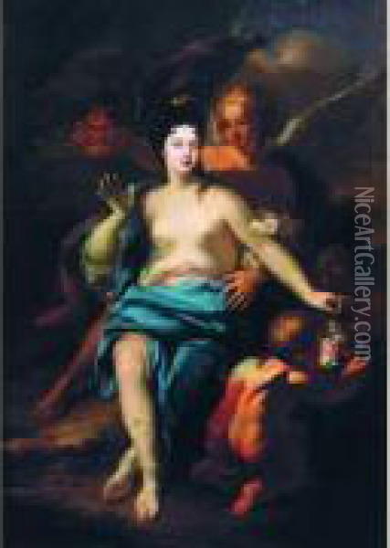 Portrait Allegorique De La Duchesse De Bourgogne Oil Painting - Jacob Souppen Van Van Schuppen