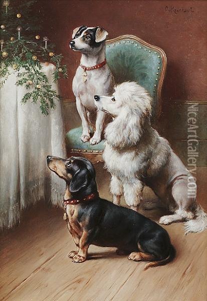 A Christmas Treat Oil Painting - Carl Reichert