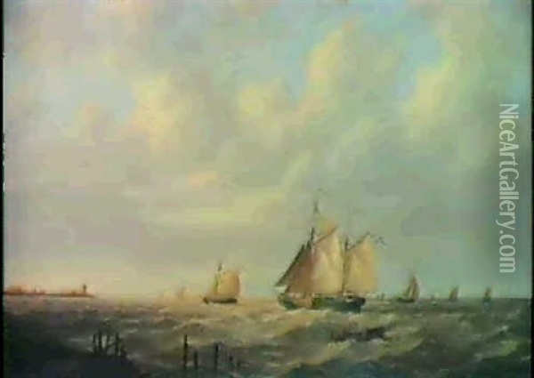 Marine Oil Painting - Albertus Hendricus Huysmann