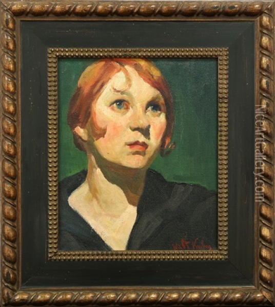 Portrait Of A Woman With Red Hair Oil Painting - Walt Kuhn