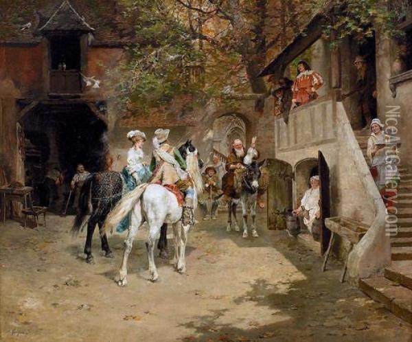 Heimkehr Von Der Jagd. Oil Painting - Francois Adolphe Grison