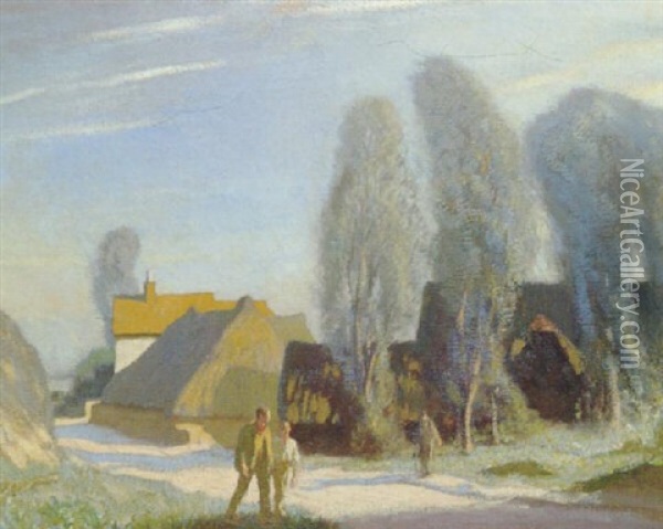 The Roadside Farm Oil Painting - Sir George Clausen