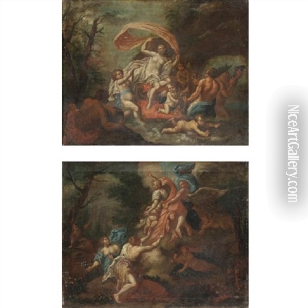 Ratto Di Proserpina (+ Trionfo Di Galatea; Pair) Oil Painting - Francesco Albani