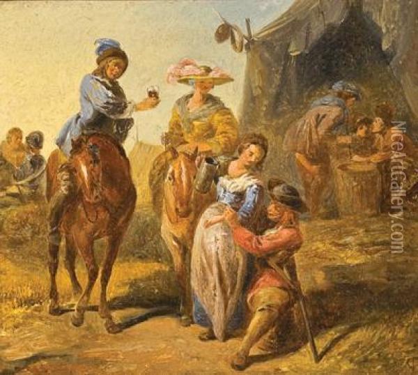 Camp Followers Oil Painting - Frederick Goodall