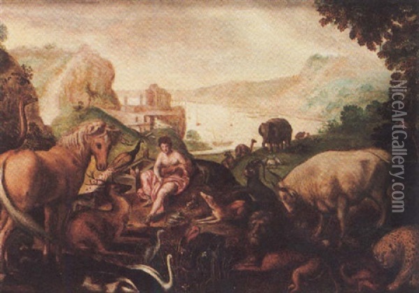 Orpheus Charming The Animals Oil Painting - Frans Pourbus the Elder