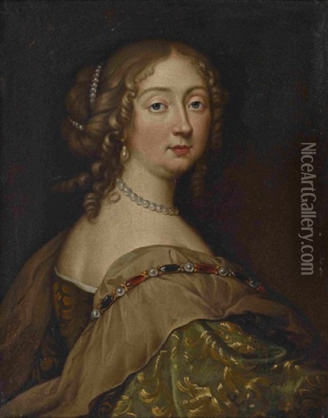 Damenbildnis (wohl Anne De Rohan-chabot, Princesse De Soubise, 1648-1709) Oil Painting - Charles Beaubrun