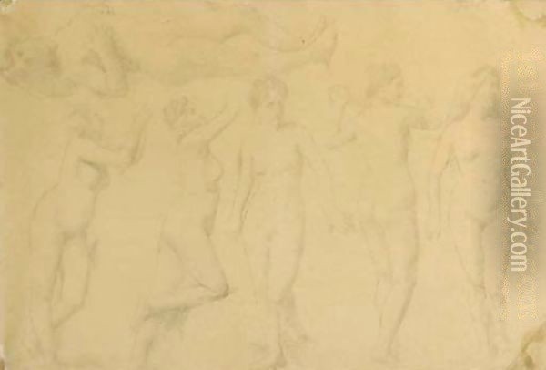 Study of nudes Oil Painting - Ignace Henri Jean Fantin-Latour