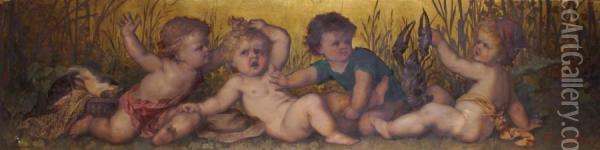 Les Enfants Punis De Leur Audace Oil Painting - Franz Lefler