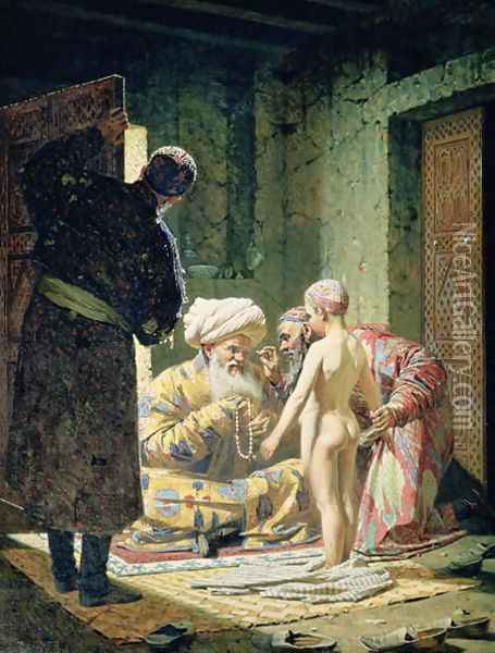 Sale of a Child Slave, 1871-72 Oil Painting - Vasili Vasilyevich Vereshchagin