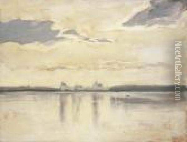 Landscape At Dawn Oil Painting - Isaak Ilyich Levitan