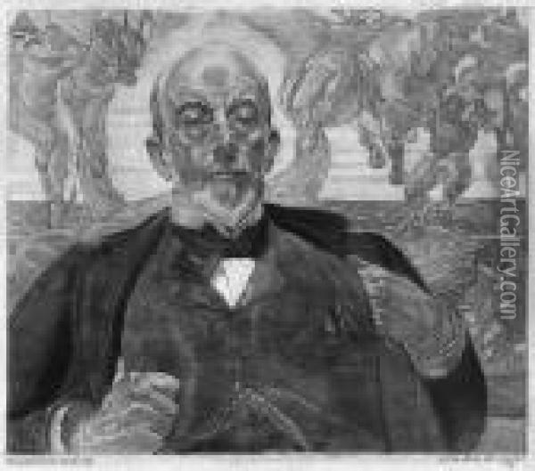Portret Tadeusza Stryjenskiego Pedzla J. Malczewskiego Oil Painting - Jan Wojnarski