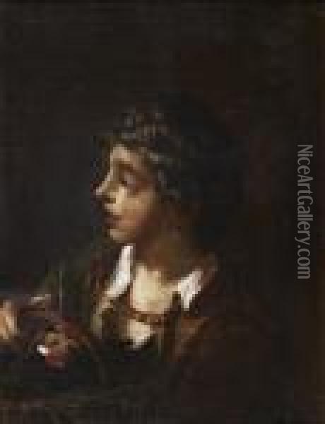 Jeune Homme Portant Un Coq Dans Son Panier Oil Painting - Giovanni Battista Piazzetta