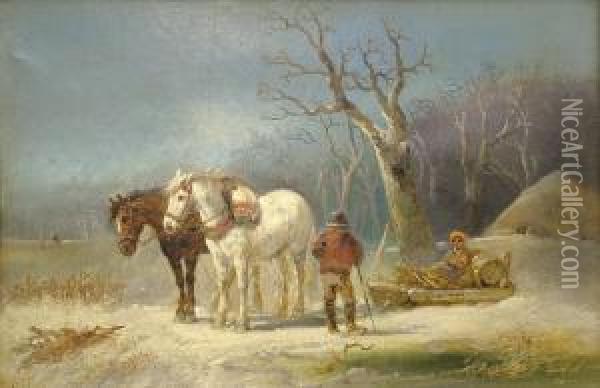 Snow Scene Oil Painting - Harden Sidney Melville
