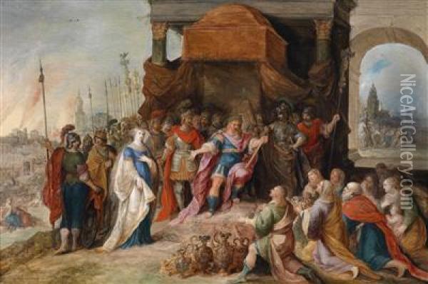 The Continence Of Scipio Oil Painting - Frans II Francken