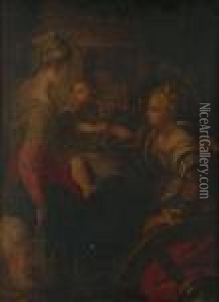 The Mystic Marriage Of Saint Catherine Oil Painting - Girolamo Francesco Maria Mazzola (Parmigianino)