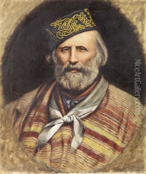 Garibaldi Oil Painting - Amos Cassioli
