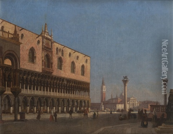 Venezia. Piazza San Marco Oil Painting - Filippo Carcano