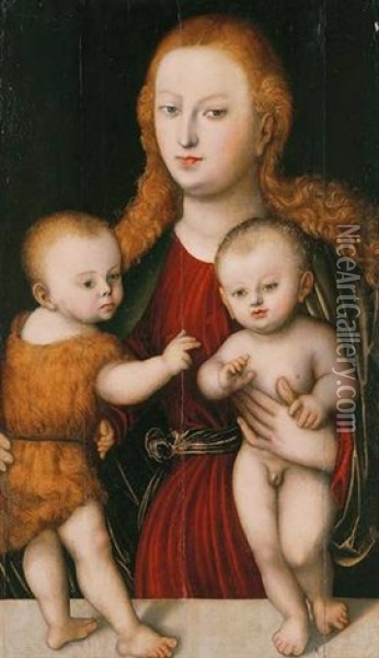 The Virgin And Child With The Infant Saint John The Baptist Oil Painting - Lucas Cranach the Elder