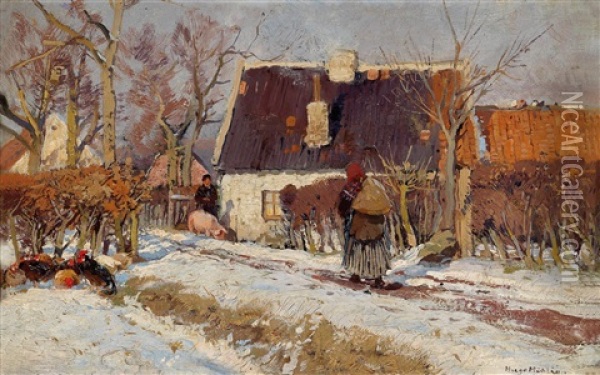 Winter Oil Painting - Hugo Muehlig