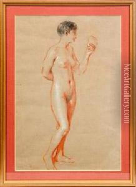 Stehender Weiblicherakt Oil Painting - Leo Putz