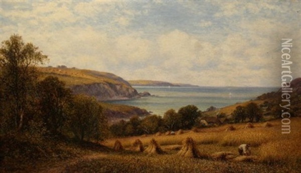 Sea Valley, Ilfracombe Oil Painting - Alfred Glendening Jr.