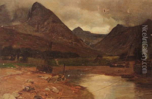Glen Sannox, Isle Of Arran Oil Painting - Sir David Murray