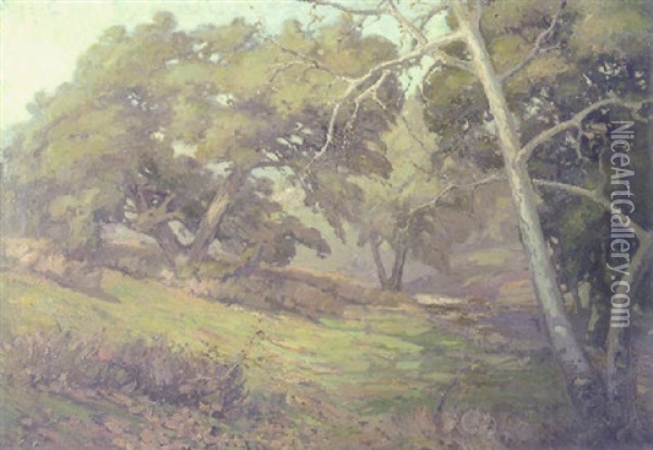 The Oaks Oil Painting - Franz Arthur Bischoff