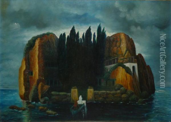 L'ile Aux Morts Oil Painting - Arnold Bocklin