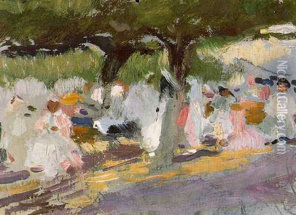 Under the tamarinds (San Sebastian) Oil Painting - Joaquin Sorolla Y Bastida