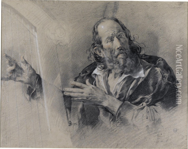 King David Playing The Harp Oil Painting - Jean-Jacques De Boissieu