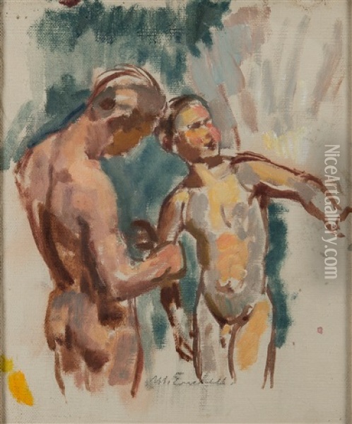 Two Boys Oil Painting - Magnus Enckell