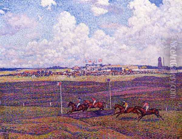 The Race Track at Boulogne-sur-Mer Oil Painting - Theo van Rysselberghe