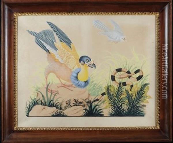 Uccello Con Serpente Oil Painting - Vittorio Raineri