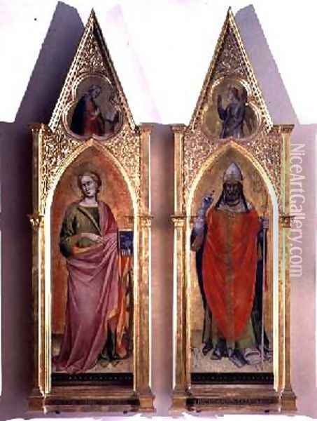 St Catherine and St Callixtus Oil Painting - Fra Angelico (Guido di Pietro)