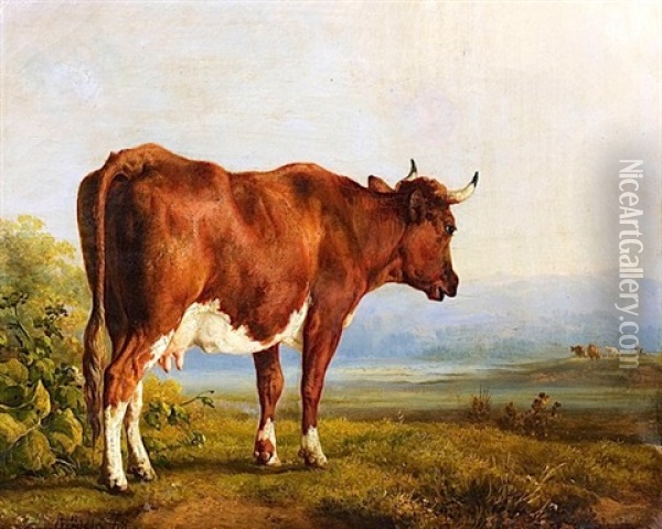 Vache Dans Un Paysage Oil Painting - Jacques Raymond Brascassat
