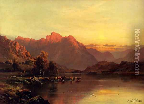 Buttermere, The Lake District Oil Painting - Alfred de Breanski