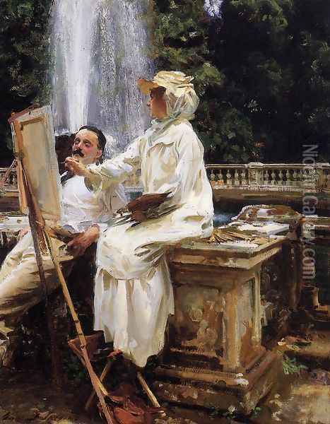 The Fountain, Villa Torlonia, Frascati, Italy Oil Painting - John Singer Sargent