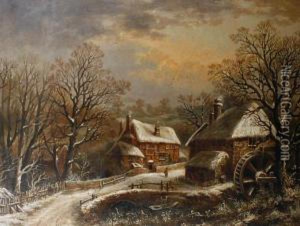 Winter Landscape Oil Painting - William Thomas Such
