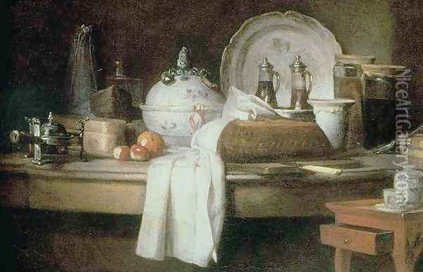 The Butler's Table Oil Painting - Jean-Baptiste-Simeon Chardin