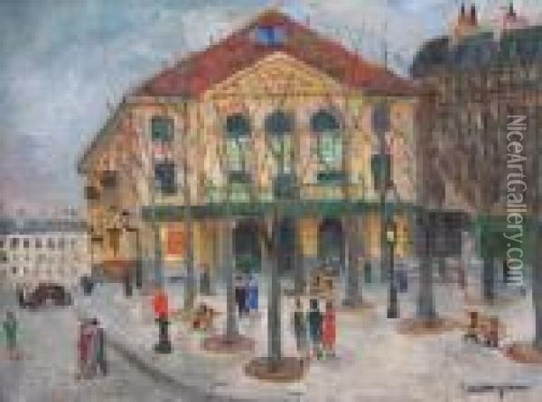 Le Theatre De L'atelier. Oil Painting - Lucien Genin