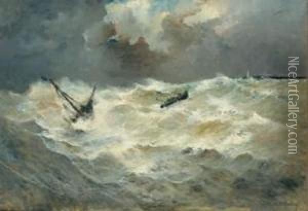Tempete En Mer Oil Painting - Emile Maillard