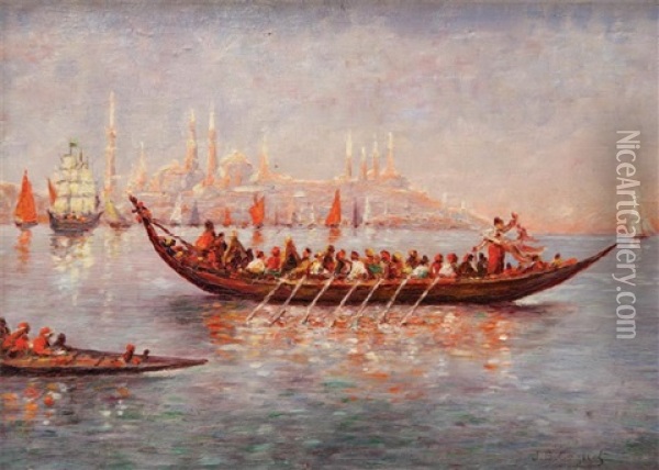 Constantinople Oil Painting - Jean Baptist Lognet