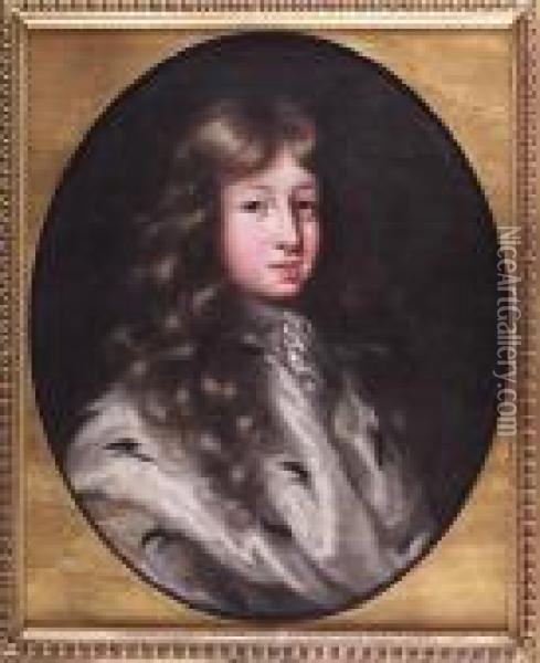 Portrait Of A Young Karl Xi, King Of Sweden, 1672-1697 Oil Painting - David Klocker Von Ehrenstrahl