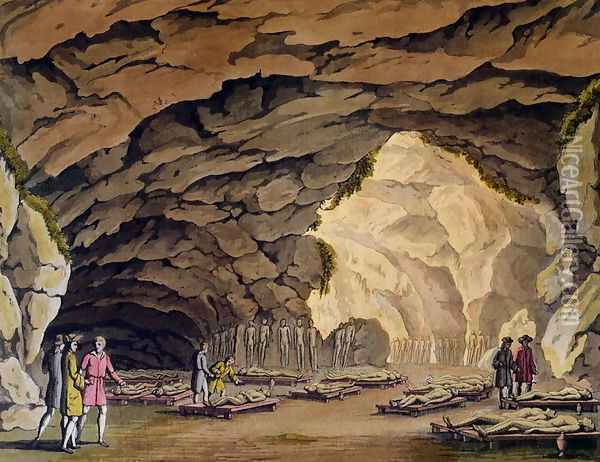 Sepulchral Cavern of the Guances, from 'Le Costume Ancien et Moderne' c.1820 Oil Painting - Giovanni Bigatti