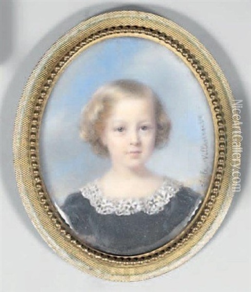 Portrait De Jeune Garcon Oil Painting - Cecile Villeneuve